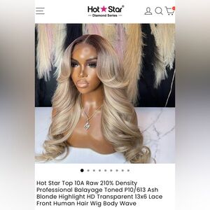 Ash Blonde Human Hair Wig 30 inch